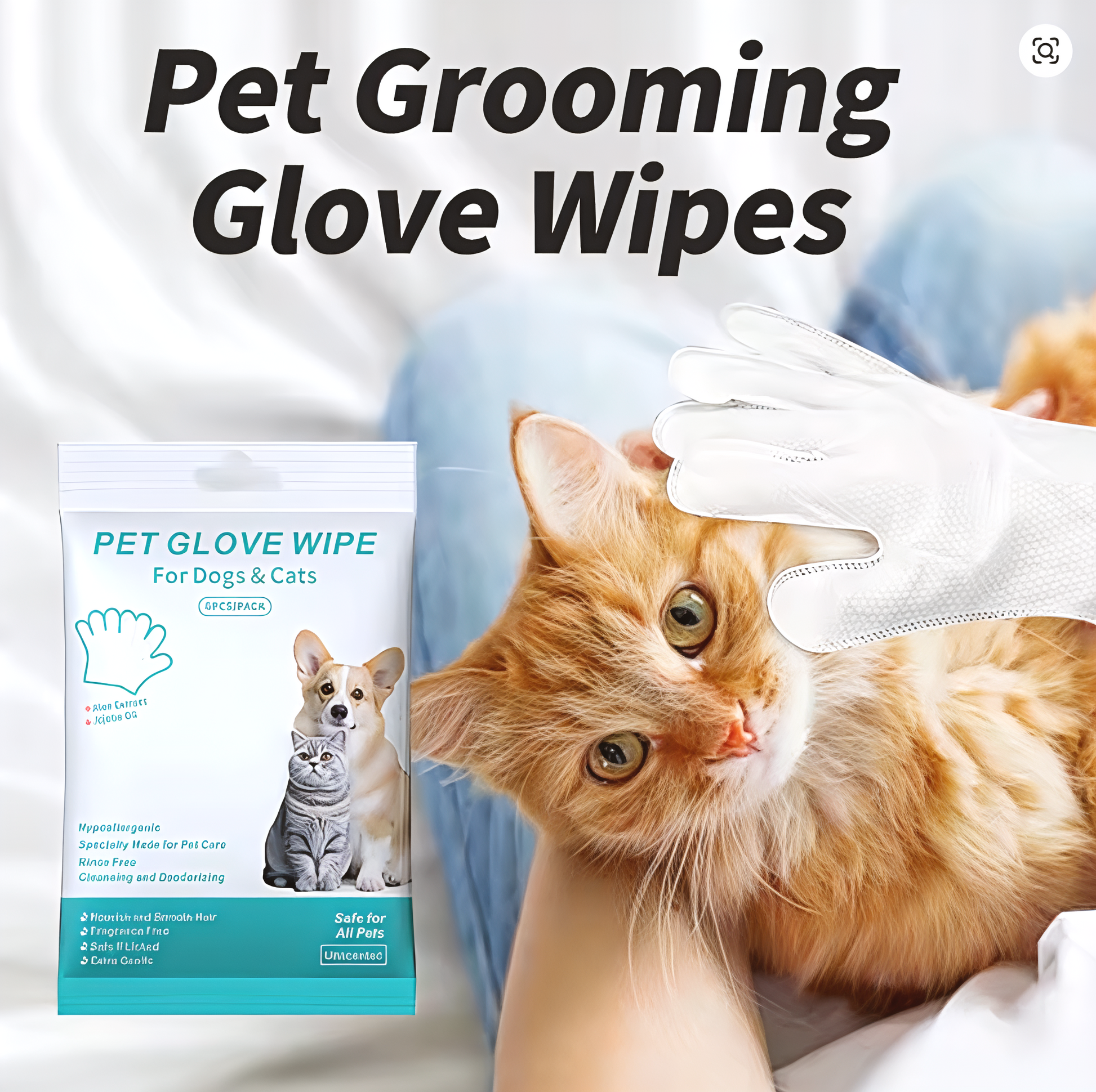 QuickClean™ Pet Wipe Gloves (6-Pack)