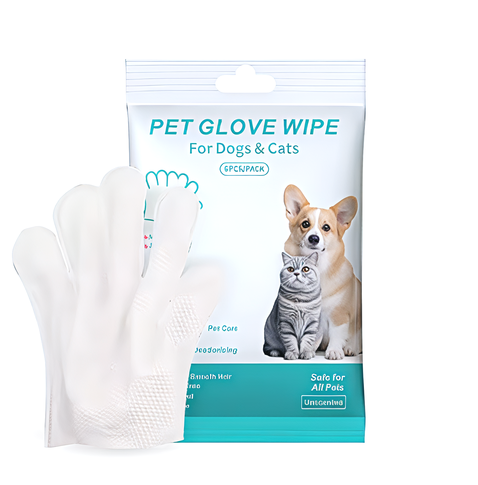 QuickClean™ Pet Wipe Gloves (6-Pack)